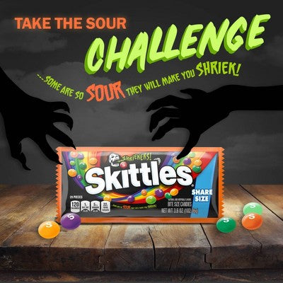 Skittles Shriekers Sour Halloween Candy Share Size - 3.6oz