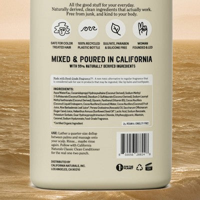 California Naturals Classic Coconut Shampoo - 16.5 fl oz: Vegan, Basic Cleansing, All Hair Types Gel, Paraben-Free