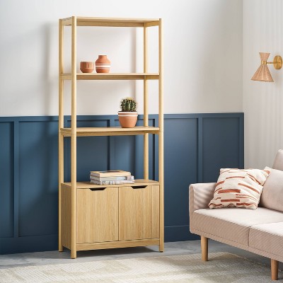 72.25" Scandi Bookcase with Storage Natural - Room Essentials (LOCAL PICKUP ONLY)