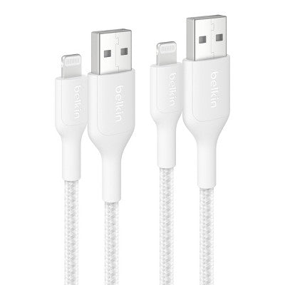Belkin 3.3' 2pk USB-A to Lightning Cable - White