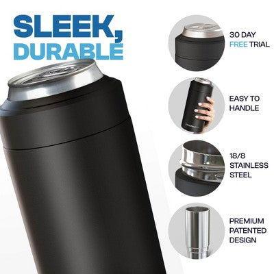 FrostBuddy Universal Buddy Insulated Can Cooler | Fits 12 / 16 Oz Cans, Slim Cans & Bottles | Stainless Steel Drink Holder Red