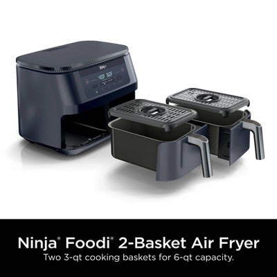 Ninja Foodi DZ090GY 6qt 2 Basket Air Fryer Gray