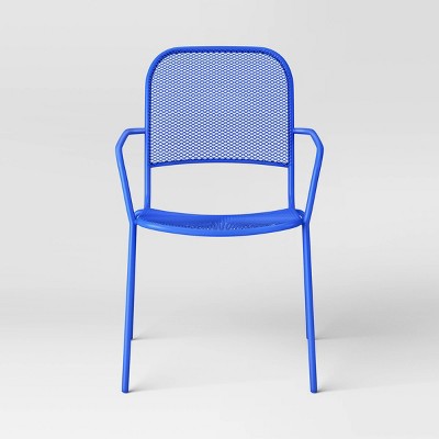 Metal Mesh Patio Stack Chair Blue - Room Essentials (LOCAL PICKUP ONLY)