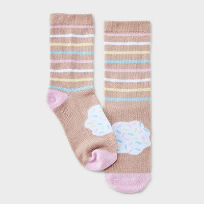Adult Sugar Cookie Crew Socks - Tan One Size Fits Most