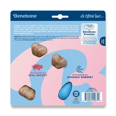 Benebone Rubber and Nylon Puppy Dog Chew Toy - S - 2pk