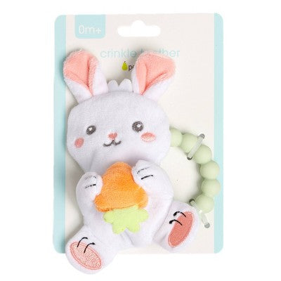 Pearhead Crinkle Bunny Teether