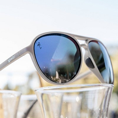 goodr Clubhouse Closeout Mach G Round Aviator Sunglasses: Polarized TAC Lenses, Plastic Frame, Adult Sizing