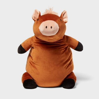 Horse Weighted Plush Kids' Throw Pillow Brown - Pillowfort