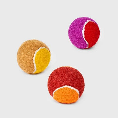 Printed Tennis Dog Ball Toy - Boots & Barkley - 3pk