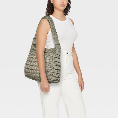 Puffer Hobo Shoulder Bag - Wild Fable Green