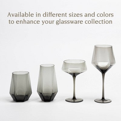 over&back 11 fl oz Facet Coupe Glass Smoke