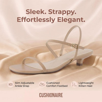 CUSHIONAIRE Soprano Women’s Minimalist Dress Sandal Tan 9