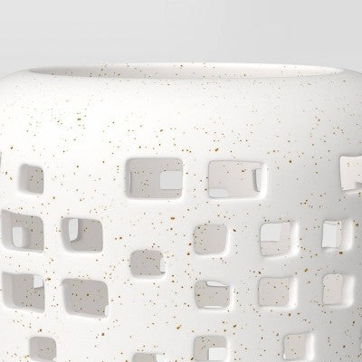 7.17"x6.26" Pillar Ceramic Lantern Candle Holder White - Threshold
