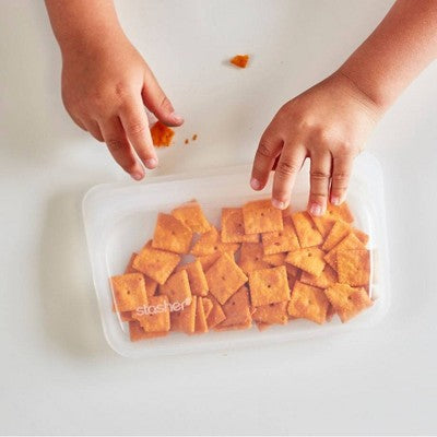 stasher Premium Silicone Reusable Food Storage Bags Lunch Starter Kit - Clear - 4pk