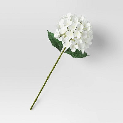 Hydrangea Stem White - Threshold: Faux Floral Polyester, Indoor Spring Decor, 28" Artificial Stems (LOCAL PICKUP ONLY)