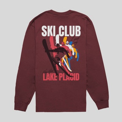 Men's Ski Club Long Sleeve T-Shirt - Burgundy XL