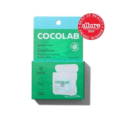 Cocolab Cocofloss Refillable Woven Expanding Dental Floss - Delightful Mint - 33yd: Polyester Material, Single Pack