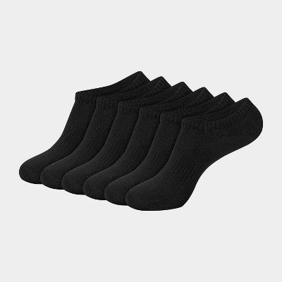Hanes Premium Women's 6pk Cool Comfort Breathable No Show Socks - Black 5-9