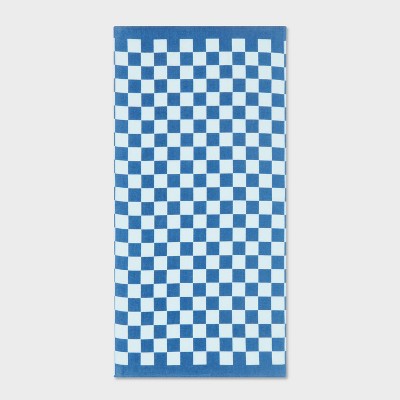 Blue Checker Beach Towel - Sun Squad