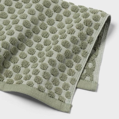 6pc Performance Plus Textured Dot Bath Towel Set Moss Green - Threshold