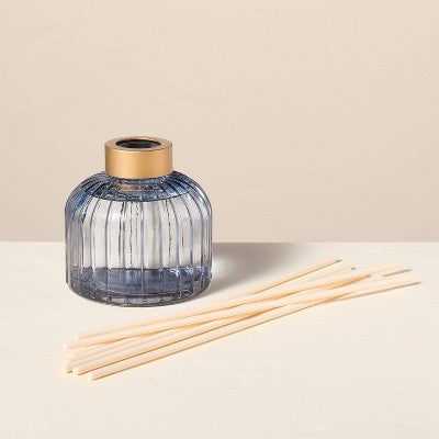 8.45 fl oz Ribbed Glass Diffuser Canvas - Hearth & Hand with Magnolia