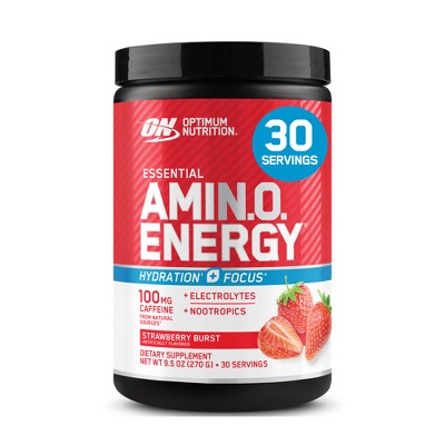 Optimum Nutrition Essential Amino Energy Hydration Plus Focus Powder - Strawberry Burst - 30 Servings - 9.5oz
