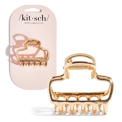 Kitsch Metal Medium Open Shape Puffy Claw Clip - Gold