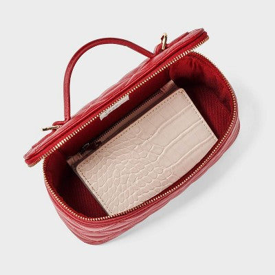 Quilted Vanity Crossbody Bag- A New Day Red
