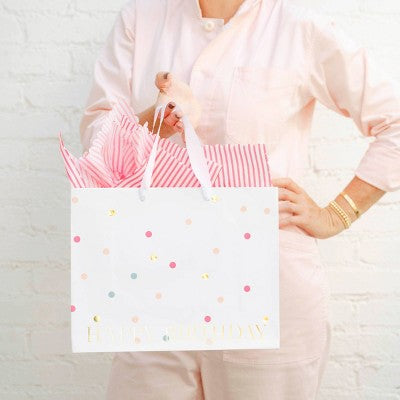 2ct Polka Dot Birthday Gift Bag Set - Sugar Paper + Target