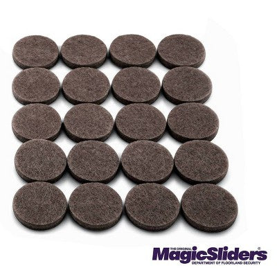 Magic Sliders 20ct 3/4in Round Ultra HD Self-Stick Adhesive Pads - Brown