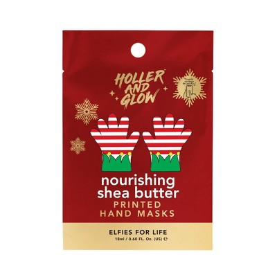 Holler and Glow Holiday Themed Printed Nourishing Hand Masks - 0.6 fl oz/2pk