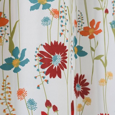 72"x72" Clarissa Floral Shower Curtain Turquoise/Tangerine - Lush Decor