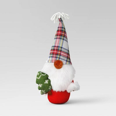 10.25" Fabric Gnome Holding Tree Christmas Figurine - Wondershop Red