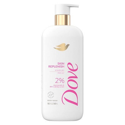 Dove Beauty Serum Body Wash with 2% Niacinamide and BHA Refining Serum - Skin Replenish -18.5 fl oz