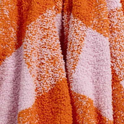 Cozy Woven Check Throw Blanket Pink/Orange - Room Essentials