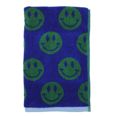 6pc Bath Towel Set Blue Striped Smiles - Kapoor Home
