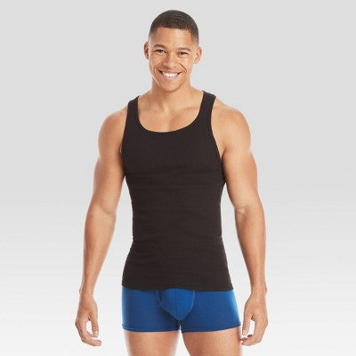 Hanes Premium Men's Tank Top Undershirt 5pk - Black/Gray XXL: Classic Fit, Tagless, Moisture Wicking, Breathable Fabric