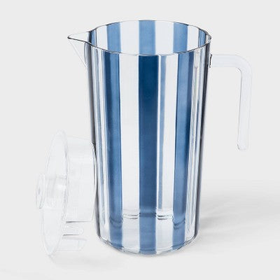 70 fl oz Striped Beverage Picher Navy Blue - Sun Squad