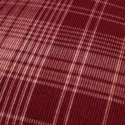 18"x18" Fall Plaid Corduroy Square Throw Pillow Burgundy - Hearth & Hand with Magnolia
