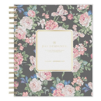 Day Designer 2025 Daily/Monthly Planner 10.16"x9.49" Wirebound Rose Garden: Adult Stationery, Tabs, 8x10, January-December