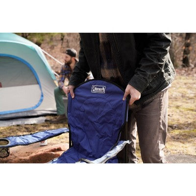 Coleman Quad Camping Outdoor Portable Camp Chair with Built-In Cooler - Blue