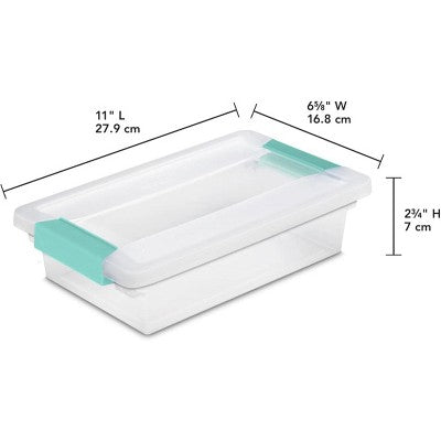 Small Clip Boxes with Latching Lids, Clear Stackable Storage Bins for Crafts, School, Office & Workshop Organization