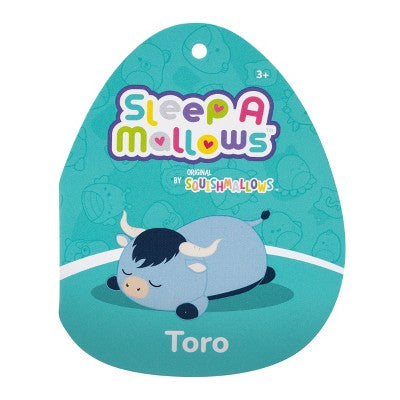 Squishmallows 18" Jumbo Toro Blue Highland Cow Fuzzy Belly Sleepamallow