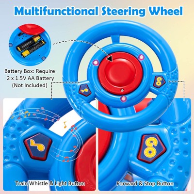 Costway 6V Electric Kids Ride On Train Motorized Train Toy w/ Track & 6 Wheels Navy (LOCAL PICKUP ONLY)