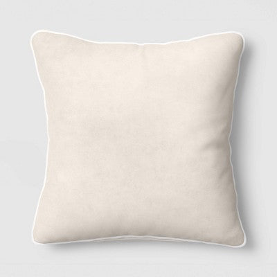 18"x18" Reversible Velvet Pillow Ivory/Khaki - Threshold