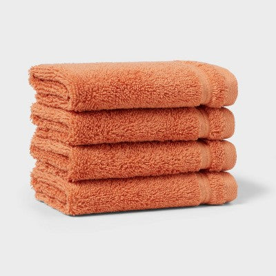 4pk Total Fresh Antimicrobial Washcloth Set Orange - Threshold