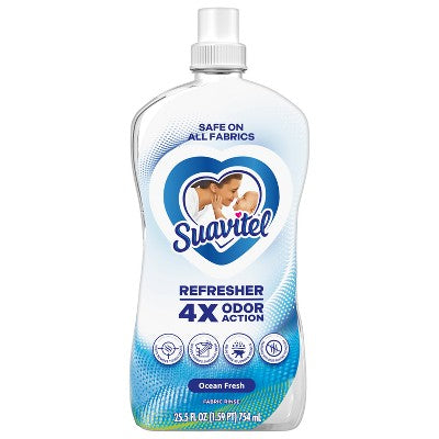 Suavitel Refresher Fabric Rinse, 4X Odor Action, Ocean Fresh Scent - 25.5 fl oz: Paraben-Free, Bleach-Free, Phosphate-Free