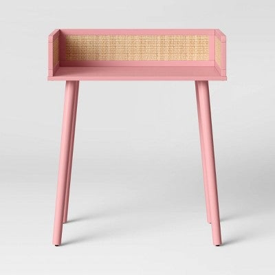 Rattan and Wood Kids' Desk Pink - Pillowfort (LOCAL PICKUP ONLY)