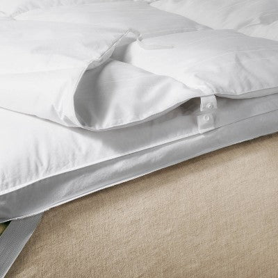 Queen Feather & Down Mattress Topper - Casaluna: Hypoallergenic, 300 Thread Count, Cotton & Lyocell (LOCAL PICKUP ONLY)