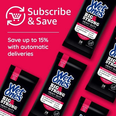 Wet Ones Big & Strong Hand Wipes - 28ct: Hypoallergenic, Scented, Trial Size